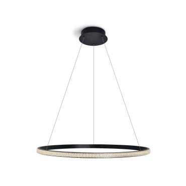 ONE Light Crystal Swirl - Hängeleuchte - Ø 62 x 120 cm - 20W LED inkl. - schwarz