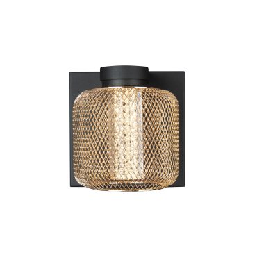 Maxlight Mesh - Wandleuchte - 12 x 12,5 x 12 cm - 5W LED inkl - mattschwarz und gold