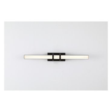 Searchlight Parma - Spiegelleuchte - 47 x 6 cm - 10W LED inkl - IP44 - mattschwarz und transparent