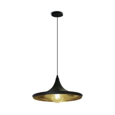 ONE Light Retro Pendelleuchten - Hängelampe - Ø 36 x 178 cm - schwarz und Messing
