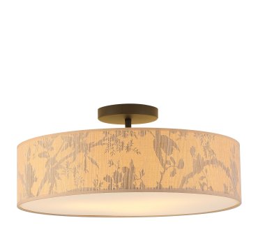 Searchlight Isla - Deckenleuchte - Ø 55 x 15 cm - braun und schwarz