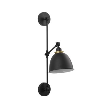 Nova Luce Virgo - Wandleuchte - 16 x 27 x 44 cm - schwarz und Messing