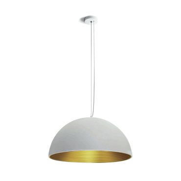 ONE Light Bowl Shade Pendelleuchte - Hängeleuchte - Ø 60 x 190 cm - Weiß und Messing