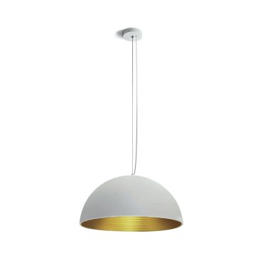 ONE Light Bowl Shade Pendelleuchte - Hängeleuchte - Ø 50 x 185 cm - Weiß und Messing