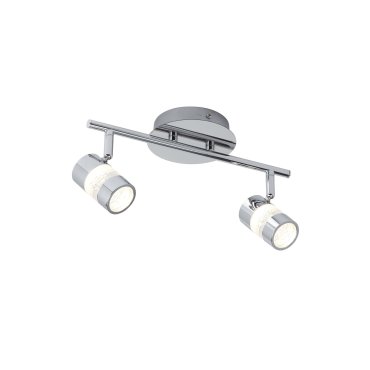 Searchlight Bubbles - Aufbaustrahler 2L - 32,5 x 13 x 14,5 cm - 2 x 4,5W dimmbare LED inkl - IP44 - Chrom