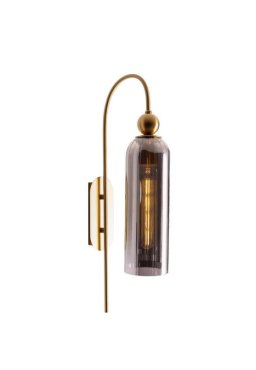 Maxlight Campanila - Wandanbauleuchte - 22 x 56 cm - Messing und Rauchglas