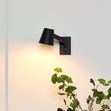 AUSSTELLUNGSSTÜCK - Lucide Mizuko - Wandleuchte mit Schalter - 36 x 13 x 32 cm - schwarz
