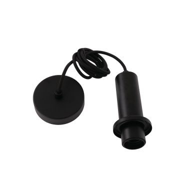 Artdelight Pipe - Hängeleuchte mit Eisenschnur - Ø 10 x 168 cm - schwarz