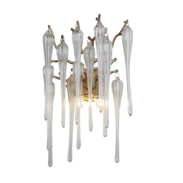 Searchlight Heritage - Wandleuchte - 25 x 42 cm - gold und transparent
