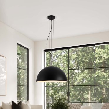 Nova Luce Tholos - Hängelampe - Ø 60 x 240 cm - Sand schwarz und matt Weiß