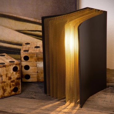 Lucide Extravaganza Livret - Tischleuchte - 16,5 x 15 x 22 cm - schwarz und gold
