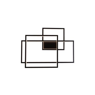 Maxlight Geometric - Wandleuchte - 70 x 9 x 54 cm - 45W dimmbare LED inkl - schwarz