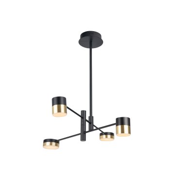 Maxlight Puma - Pendelleuchte - Ø 82 x 74 cm - 4 x 7W LED inkl - schwarz und gold