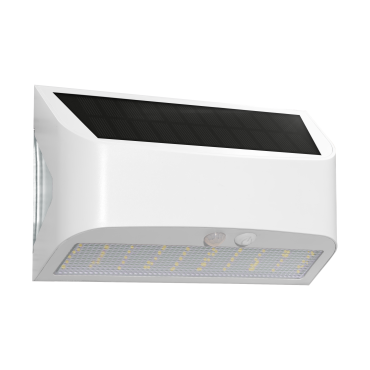 Century Italia Arcadia Max -  solarbetriebene Außenwandleuchte mit Sensor - 18 x 6,2 x 11,3 cm - 6W LED inkl. - IP65 - weiß