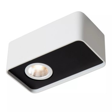 Lucide Angular - Deckenspot - 13 x 7 x 5 cm - 6W dimmbare LED inkl - weiß mit schwarz