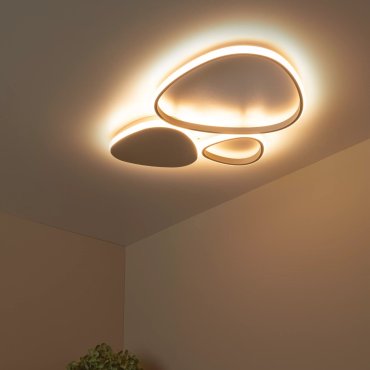 Lucide Samling - Deckenleuchte - 62 x 43 x 4 cm - LED 30W dimmbar inklusiv - taupe