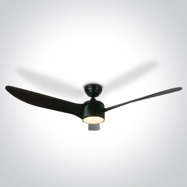 ONE Light Black Body - Deckenventilator mit Licht und Fernbedienung - Ø 132 x 35 cm - 22W LED inkl. - schwarz
