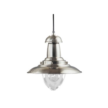 Searchlight Fisherman - Pendelleuchte - Ø 32 x 120 cm - satiniert silber
