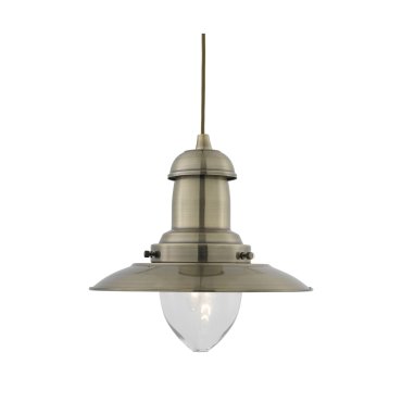 Searchlight Fisherman - Pendelleuchte - Ø 32 x 120 cm - satiniert silber