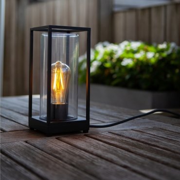 Lutec Flair - Außen-Tischleuchte - 12 x 12 x 27,2 cm - IP44 - mattschwarz