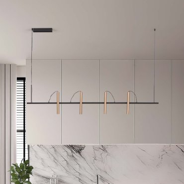 Nova Luce Prato - Hängelampe - 150 x 230 x 9,2 cm - 22W dimmbar LED inkl. - Mokka Kaffee und schwarz