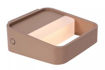 Lucide Silvi - wiederaufladbare Wandleuchte - 13 x 13,5 x 5 cm - 3,7W dimmbare LED inkl - rostbraun