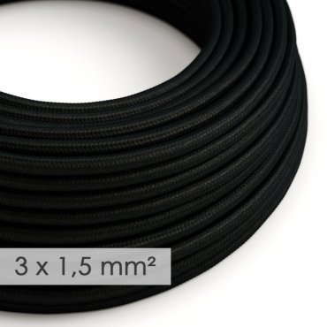 Creative Cables - 3x1,5mm² Textilkabel - pro 100 cm - schwarz