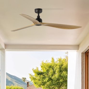 Faro Outwood L - deckenventilator - Ø 150 cm - IP44 - dunkelbraun und eiche