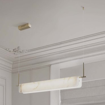 Nova Luce Aider - Hängelampe - 100 x 130 x 8 cm - 35W dimmbar LED inkl. - messing gold
