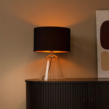 Lucide Campana - Tischleuchte - Ø 40 x 52,9 cm - schwarz und transparent