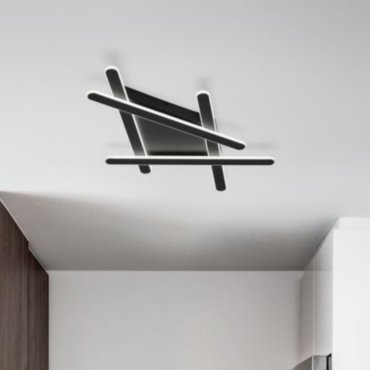 Nova Luce Willow - deckenleuchte - 75 x 59 x 5,6 cm - 60W dimmbares LED inkl. - sand schwarz