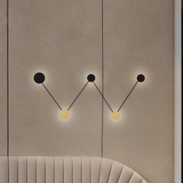 Nova Luce Ark - wandleuchte - 150 x 63 x 9,5 cm - 34W LED inkl. - Sand schwarz und gold
