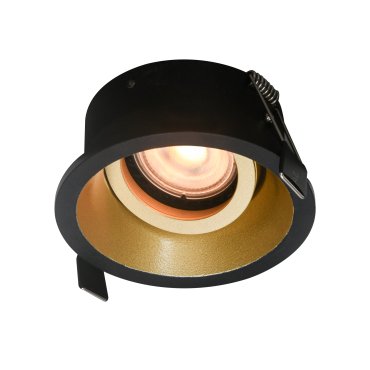 Artdelight Roura – schwenkbarer einbaustrahler – Ø 90 mm, Ø 82 mm einbaumaß – schwarz und gold