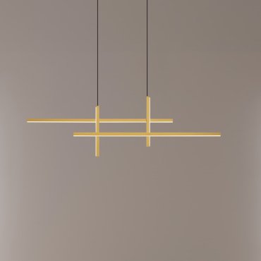 Nova Luce Antama - Hängelampe - 120 x 150 x 5 cm - 43W dimmbar LED inkl. - sand schwarz und gold