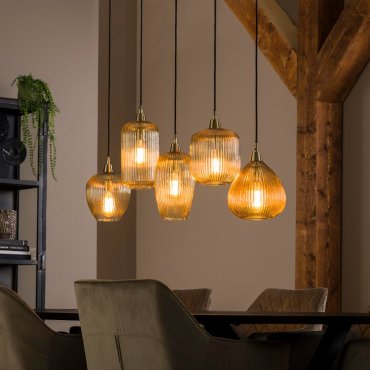 Vico Stripe Glas - Pendelleuchte - 20 x 120 x 150 cm - gold