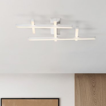 Nova Luce Pace - Deckenleuchte - 58 x 8 x 41 cm - 42W dimmbar LED inkl. - Sand Weiß