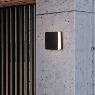 Nova Luce Oono - Außenwandleuchte - 13,5 x 13,5 x 5 cm - 11W LED inkl. - IP65 - dunkel anthrazit