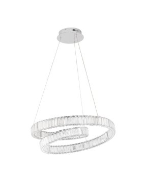 Nova Luce Conceto - pendelleuchte - Ø 60 x 120 cm - 50W dimmbare LED inkl. - chrom