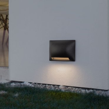 Nova Luce Sub - Außenwandleuchte - 13,5 x 8,5 x 3,5 cm - 5W LED inkl. - IP65 - Sand schwarz