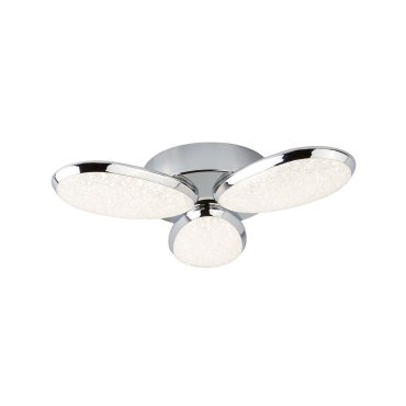 Searchlight Lori - Deckenleuchte - Ø 44 x 9 cm - 24W dimmbare LED inkl - chrom und weiß