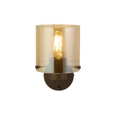 Searchlight Sweden - Wandanbauleuchte - 15 x 24 cm - mokka und bernsteinfarben