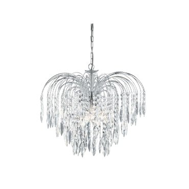 Searchlight Waterfall - Pendelleuchte - Ø 53 x 98 cm - Chrom und transparent
