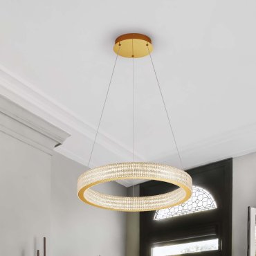 Nova Luce Kinara - Hängelampe - Ø 60 x 150 cm - 70W dimmbar LED inkl. - gold
