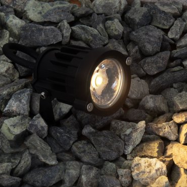 Nova Luce Quick – Bodenspot auf Spike - Ø 6,5 x 11 cm - 10W LED inkl. - IP65 - Sand schwarz