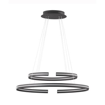 Nova Luce Torrente - Pendelleuchte - 80 x 40 x 120 cm - 55W dimmbare LED inkl. - Sand schwarz