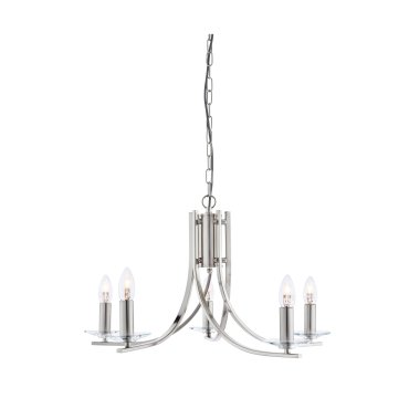Searchlight Ascona - Kronleuchter - Ø 62 x 90 cm - satiniert silber