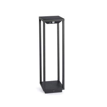 Faro Saura - solarbetriebener Gartenpfosten mit Bewegungsmelder - 14 x 11,5 x 50 cm - 2W LED inkl. - IP54 - dunkelgrau