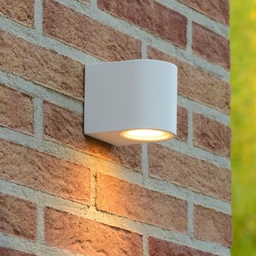 Lucide Zora Round 1 - Außenwandleuchte - 6,5 x 9 x 8 cm - 5W dimmbare LED inkl - weiß