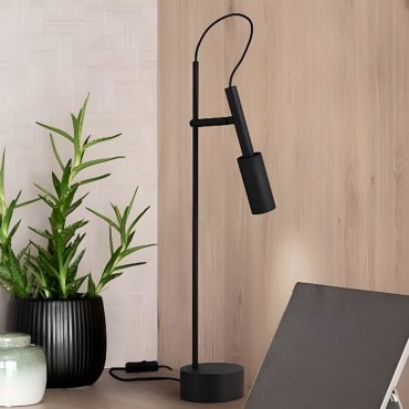 Nova Luce Joy - tischlampe mit schalter - Ø 10,5 x 54,5 cm - 7W LED inkl. - sand schwarz