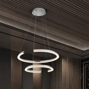 Nova Luce Elmo - Hängelampe  - Ø 63 x 120 cm - 70W dimmbar LED inkl. - Chrom Edelstahl